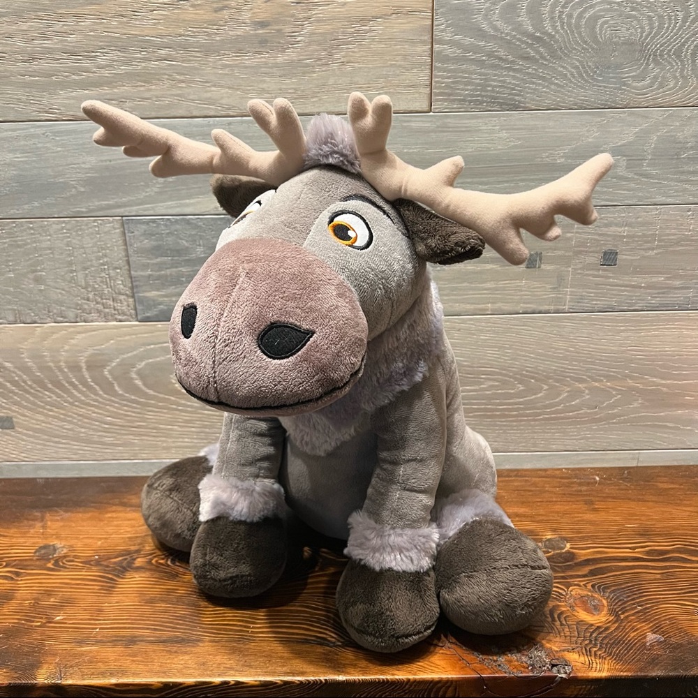 DISNEY FROZEN SVEN Reindeer Plush Moose Gray 14 Inch Stuffed Animal